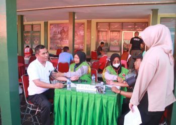 Sambut HUT TNI Ke-78 Kodim 0426/TB Gelar Bakti Sosial Donor Darah