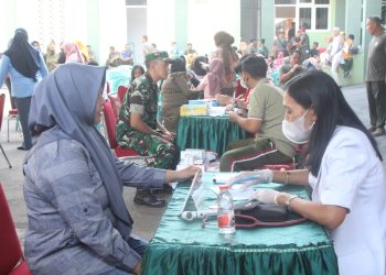 Sambut HUT Ke -78 TNI Tahun 2023, Kodim 0808/Blitar Gelar Donor Darah, Pengobatan Gratis Dan Bakti Sosial