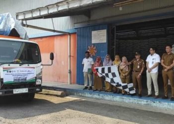 Melalui Dinas Ketahangan Pangan Pemkab Tulang Bawang Salurkan Bantuan Beras.