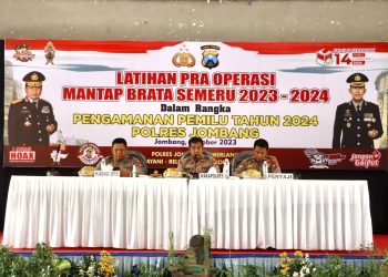 Hadapi Pemilu, Polres Jombang Gelar Latpraops Mantap Brata Semeru 2024