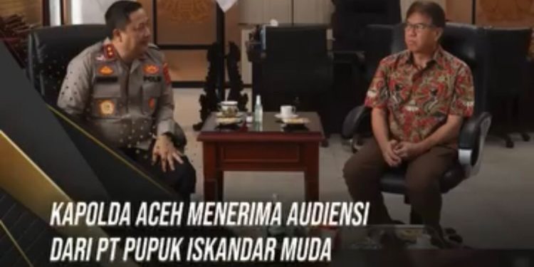 Pejabat PT. Pupuk Iskandar Muda melakukan audiensi dengan  Kapolda Aceh Irjen Pol. Achmad Kartiko, S. I. K., M. H