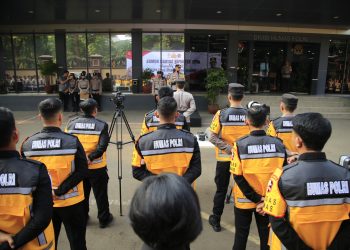 Humas Polri Gelar Pasukan Kesiapan Satgas Humas Dalam Pengamanan Pemilu 2024