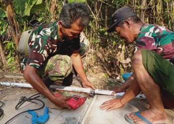 Atasi Kekeringan Akademi Militer Pralonisasi Air Bersih Dusun Dawungan