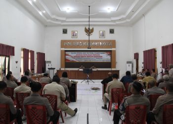 Jelang Pemilu 2024 Polres Kediri Kota Gelar Tactical Floor Game