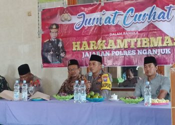 Jum’at Curhat : Polres Nganjuk Imbau Jamaah untuk Berperilaku Politik yang Sehat