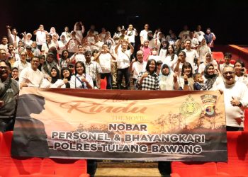 Polres Tulang Bawang Nobar Aku Rindu, AKBP Jibrael: Ada Pesan Moral Untuk Bhayangkari