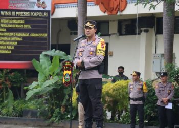 Kapolres Tabanan Pimpin Apel Jam Pimpinan dirangkaikan dengan Apel Penerimaan Siswa Latja Bintara Gel.II T.A 2023