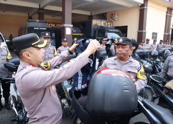 Kapolres Kediri Kota Pimpin Apel Bhabinkamtibmas, Kesiapan Pengamanan Pemilu 2024