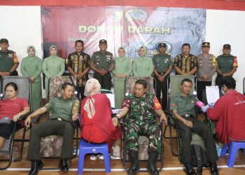Sambut HUT Ke 60 Korem 081/DSJ, Kodim 0808/Blitar Gelar Bakti Sosial Donor Darah