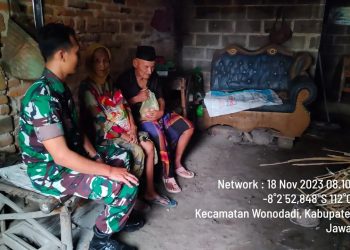 Bantu Warga Kurang Mampu, Anggota Koramil Wonodadi Laksanakan Kegiatan Babinsa Masuk Dapur