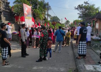 Sinergitas TNI – POLRI Polsek Marga Amankan Kedatangan Panji Panji Dan Surat Sakti I Gusti Ngurah Rai