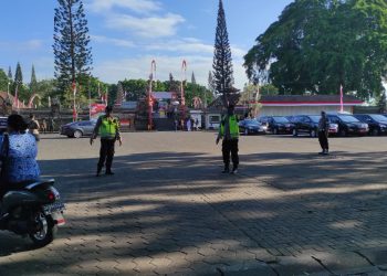 Personil Polsek Marga Amankan Upacara Peringatan HUT Puputan Margarana ke 77