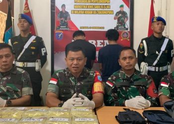Danrem 121/ABW Gelar Press Release Penggagalan Upaya Penyeludupan Sabu Seberat 15,910 Kilogram