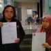 Sumiati, Wali murid SMK Rajasa , Mendatangi Polrestabes Surabaya  , Melaporkan Dugaan Penganiayaan Anak.Kandunganya 
