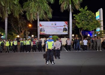 Polres Kediri Kota Gelar Patroli Gabungan Skala Besar Bersama TNI dan Satpol PP