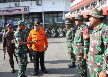 Dandim 0808/Blitar Ikuti Apel Kesiapsiagaan Bencana Hidrometeorologi Kota Blitar Tahun 2023 Dan Karya Bakti
