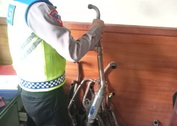 Satlantas Tabanan gencar melakukan razia terhadap knalpot brong (Bising) Jaga Kondusifitas Masa Kampanye Pemilu Serentak 2024