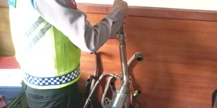 Satlantas Tabanan gencar melakukan razia terhadap knalpot brong (Bising) Jaga Kondusifitas Masa Kampanye Pemilu Serentak 2024