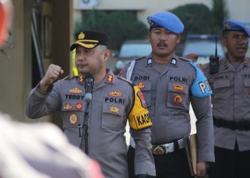 Kapolres Kediri Kota Pimpin Apel Bersama, Cek Kesiapan Anggota Dalam Pengamanan Pemilu 2024