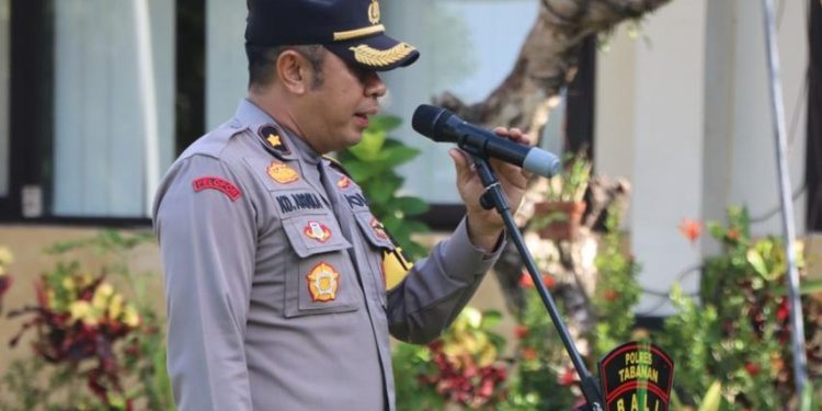 Kabag SDM Polres Tabanan Pimpin Apel OMB 2023-2024,Selalu Pedomani Aturan Pelaksanaan OMB