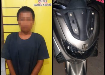 Pelaku Percobaan Pencurian Sepeda motor Ditangkap Polsek Lambu Kibang Polres Tulang Bawang Barat.