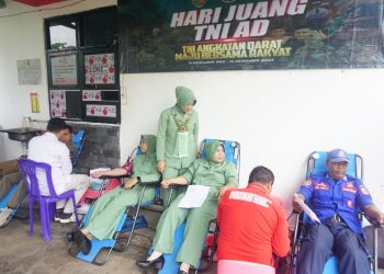 Peringati Hari Juang TNI AD Ke-78, Kodim 0426 Tulang Bawang Gelar Donor Darah