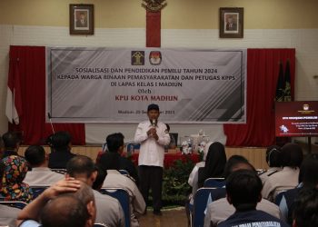 Sinergitas Polres Madiun Kota Bersama Lapas Kelas I Madiun Sosialisasikan Pemilu Damai 2024