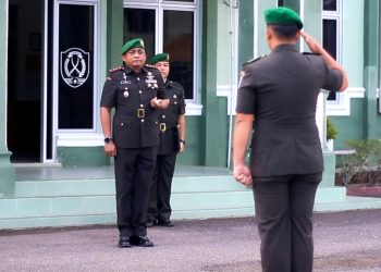 Dandim Pimpin Pagelaran Upacara Hari Juang TNI AD Ke 78 di Kodim 0104/Atim