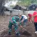 Peduli Pembangunan Di Wilayah, Babinsa Koramil Udanawu Bersama Warga Masyarakat Gelar Kerja Bakti Pembuatan Jalan Baru