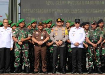APEL GELAR PASUKAN KESIAPSIAGAAN PENANGGULANGAN BENCANA ALAM DAN BANJIR TAHUN 2023 DI HADIRI DANREM 121/ABW