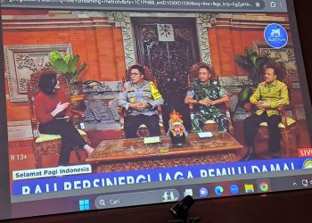 Polres Tabanan Nobar live streaming Metro TV Tema Bali Bersinergi Jaga Pemilu Damai