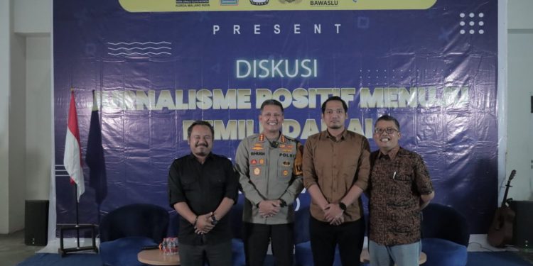 Kapolresta Malang Kota Tegaskan Netralitas TNI Polri di Sharing Session Jurnalisme Positif Wujudkan Pemilu Damai