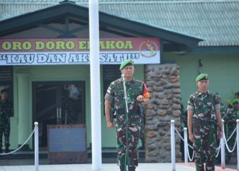 Danrem 174/ATW Pimpin Upacara Penerimaan Dan Pelepasan Satgas Pam Obvitnas PT. Freeport Indonesia