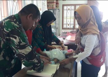 Cegah Stunting Babinsa Koramil 426-04 Banjar Agung Aktif ke Posyandu