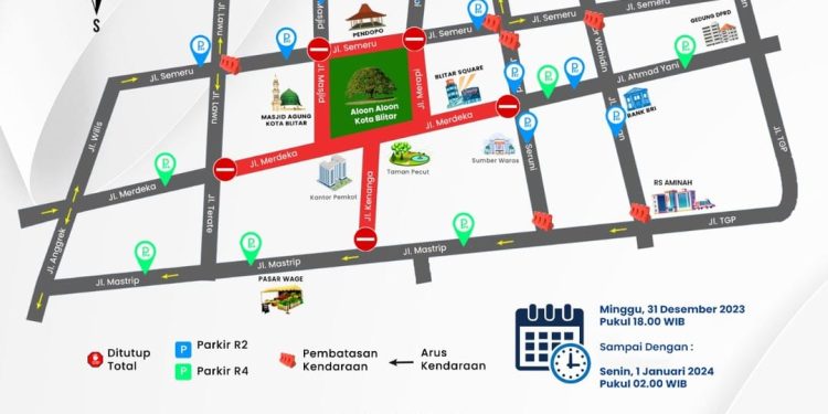 Polres Blitar Kota Terapkan Rekayasa Lalu Lintas Hadapi Pergantian Malam Tahun Baru