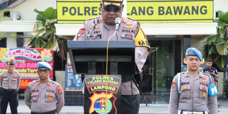 Polres Tulang Bawang Gelar Upacara Kenaikan Pangkat Setingkat Lebih Tinggi, Berikut Rinciannya