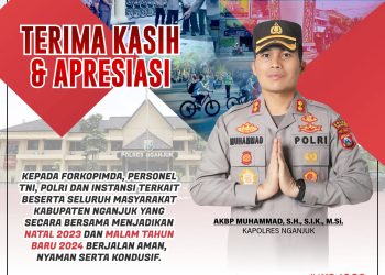 Polres Nganjuk Sukses Amankan Natal 2023 dan Malam Pergantian Tahun 2024, Kapolres Ucapkan Terima Kasih Kepada Semua Pihak