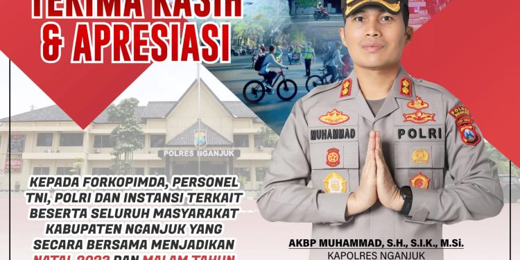 Polres Nganjuk Sukses Amankan Natal 2023 dan Malam Pergantian Tahun 2024, Kapolres Ucapkan Terima Kasih Kepada Semua Pihak