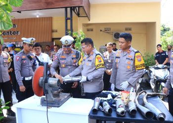 Polres Ngawi Musnahkan 176 Knalpot Brong Jelang Pergantian Tahun