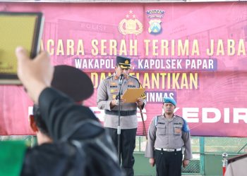 Kapolres Kediri Pimpin Upacara Sertijab Wakapolres, Kasat Binmas dan Kapolsek Papar