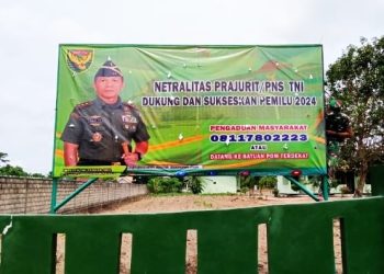 Tegaskan Netralitas Dalam Pemilu Jajaran Kodim 0426 Tulang Bawang Pasang Banner Netralitas TNI