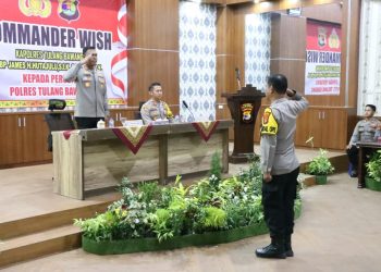Kapolres Tulang Bawang Sampaikan Commander Wish Untuk Dipedomani Oleh Seluruh Personelnya