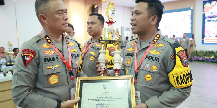 Sukses Gelar Operasi Lilin Semeru 2023, Polresta Sidoarjo Raih Penghargaan dari Kapolda Jatim