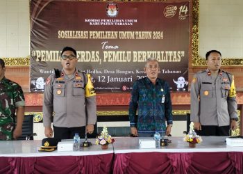 Sosialisasikan Pemilu Damai, Polres Tabanan Bersinergi dengan Kodim dan KPU Berikan Edukasi