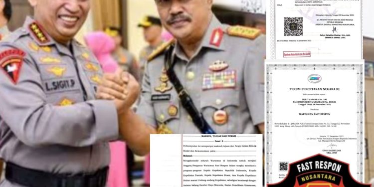 Hanya FRN Organisasi Wartawan Satu satunya Murni Pendukung Polri, Terobsesi Kebaikan Wakapolri