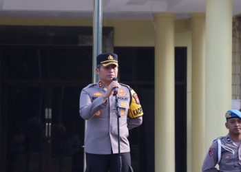 Polres Nganjuk Gelar Apel Kesiapan Pengamanan Kampanye Capres, Kapolres : Jangan Ada Kesalahan dan Jaga Netralitas