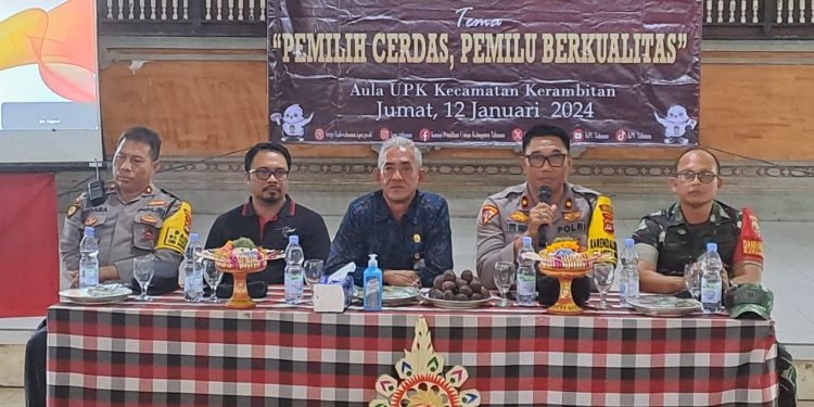 Edukasi Pemilu Damai 2024 Sinergitas Polres Tabanan, Kodim 1619 dan KPU Tabanan, Ajak Masyarakat Minimalisir Berita Hoax