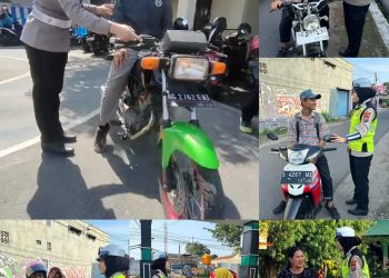 LARANG PENGGUNAAN KENALPOT BRONG POLWAN SAT LANTAS POLRES KEDIRI TURUN GUNUNG