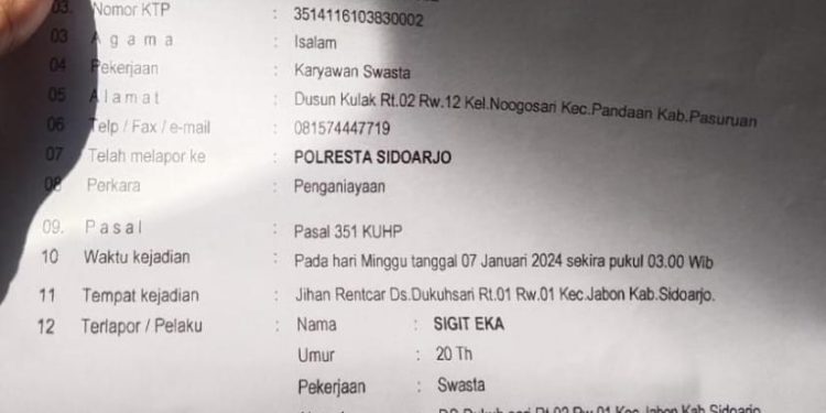 Karyawan Jihan Rent Car Di Jalan Raya Tol HK Jabon Alami Kekerasan Oleh Oknum Warga Desa Dukuh Sari 