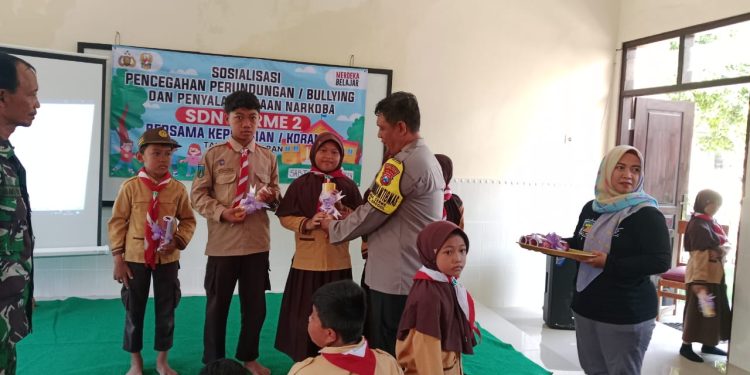 Stop Bullying di Kalangan Pelajar, BKTM Polres Kediri Kota Sosialisasi ke SDN Cerme 2 Kab Kediri